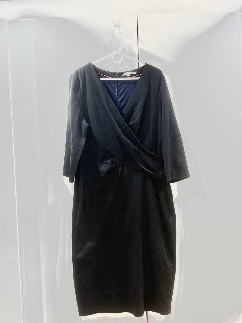 Boden Black Long-Sleeve Wrap Dress